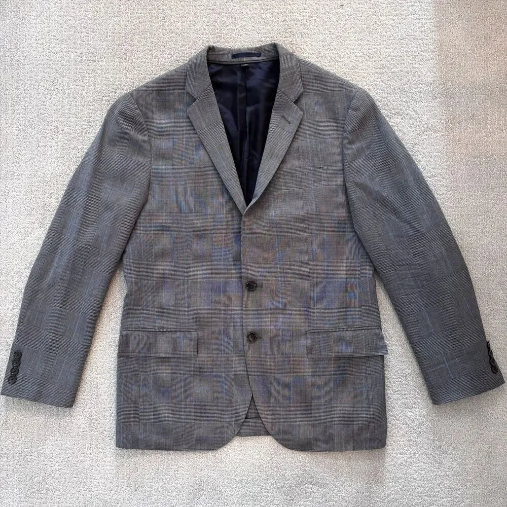 J. CREW 100% Wool Glen Plaid Ludlow Traveler Tollegno 1900 Italy Blazer Jacket
